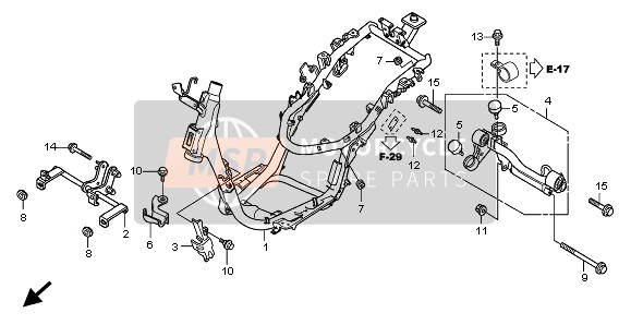 Honda SH125 2010 FRAME BODY for a 2010 Honda SH125